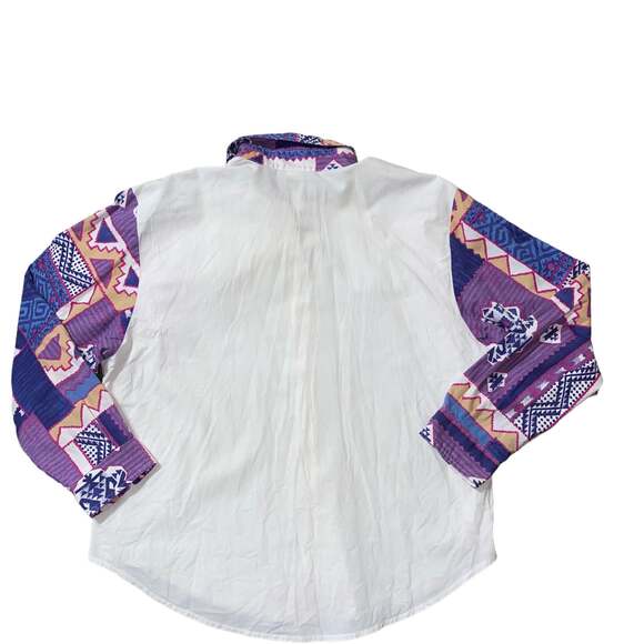 Vintage Roughrider by Circle Shirt Aztec Western Print overlay w/silver button - Picture 2 of 6